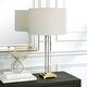 preview thumbnail 1 of 5, Upscale Square Column Crystal Base Table Lamp - 28" - Clear