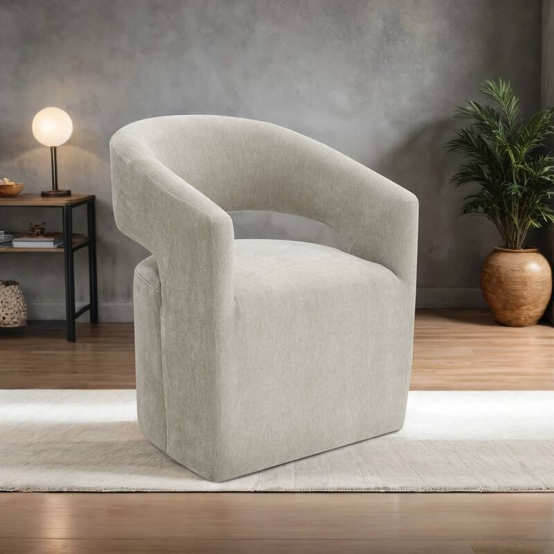Furniture of America Rivena Modern 26-inch Fabric Accent Chair with Casters - Taupe