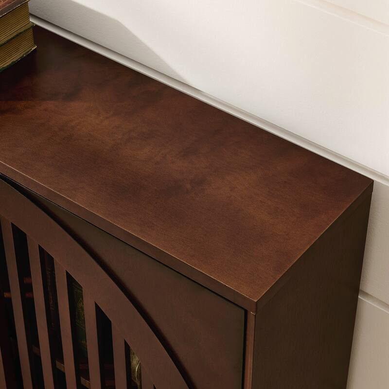 Mid Century Modern Fluted Sideboard Cabinet with 2 Outlet Holes, Buffet Cabinet with Storage