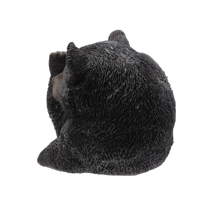 Lying Baby Bear Outdoor Garden Statue - 9.25"