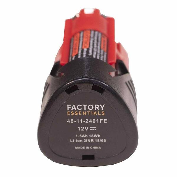 Shop Factory Essentials Fits Milwaukee M12 12v Lithium Battery 1 5ah 48 11 2401 48 11 2402 C12b C12bx On Sale Overstock 29607911