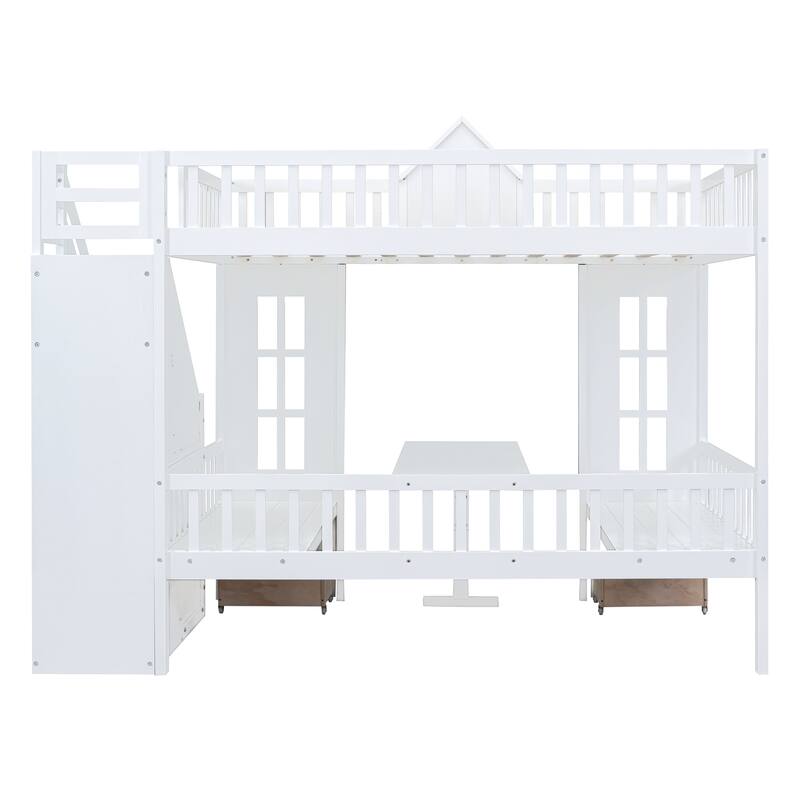 Pine Bunk Bed with Storage
