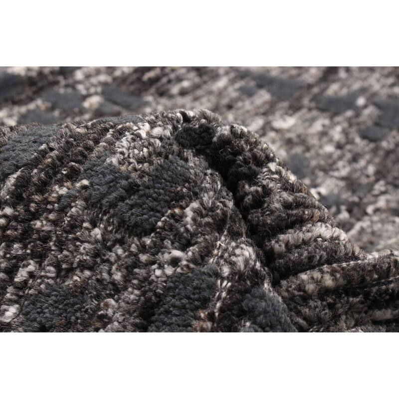 ECARPETGALLERY Hand-knotted Tangier Grey Wool Rug - 9'1 x 6'0