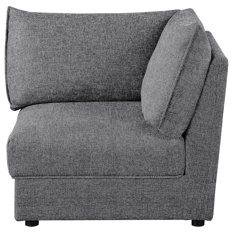 Ash 37 Inch Corner Accent Sofa Armchair with Cushions, Modular, Gray Black