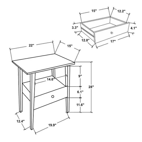 Natural Wood Side Table With Drawer And Open Shelf by East at Main ...