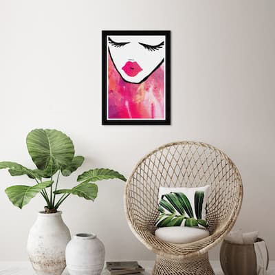 Wynwood Studio Prints Fashion and Glam Dreaming her Pink and Hot Pink Glam Wall Art Canvas Print