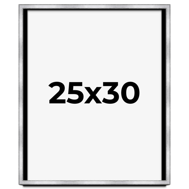 25x30 Shadow Box Frame Silver | 1.375 Inches Deep Real Wood