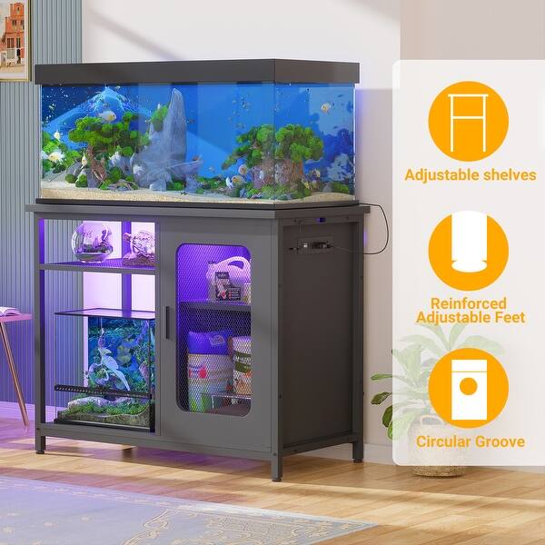 20-29 Gallon Fish Tank Stand with Power Outlets & LED Light - Bed Bath &  Beyond - 41024162