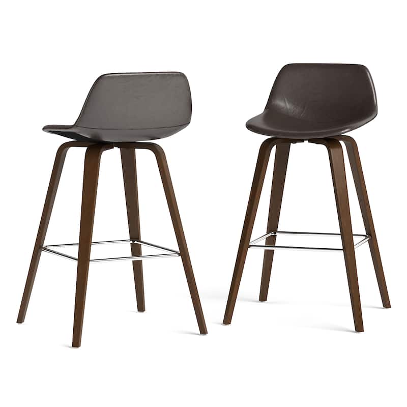 WYNDENHALL Cacey Mid Century Modern Bentwood Counter Height Stool (Set of 2) - 20.7'' x 21.1'' x 36.6