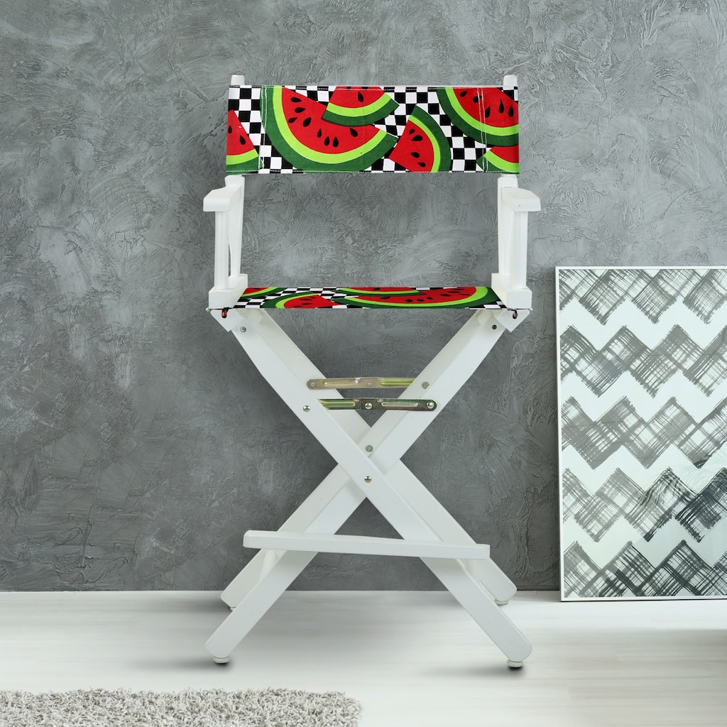 24" Director's Chair White Frame-Watermelon Slices - 23"W x 19"D x 39.5"H