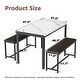 preview thumbnail 8 of 15, 3 - Piece Faux Marble Dining Set, Kitchen Table Set with 2 PU Leather Benches for Dining Room, Breakfast Nook