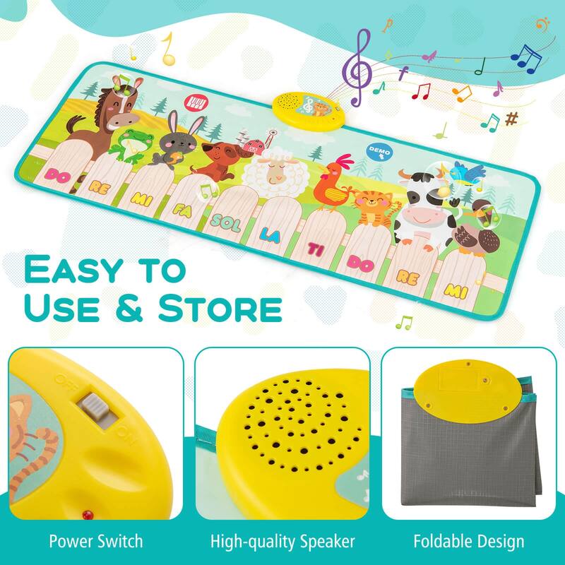 Costway Floor Piano Mat for Toddlers Baby Musical Touch Dancing - Multi-color - See Details