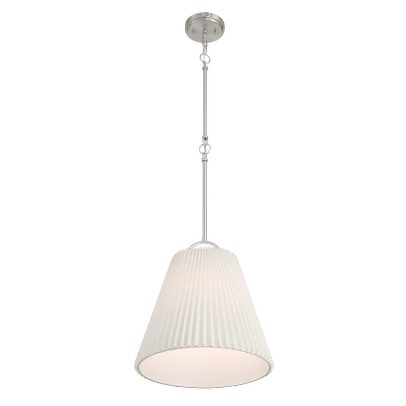 Bellevue SHP11891 15" Wide Pendant with Knife-Pleated Fabric Shade