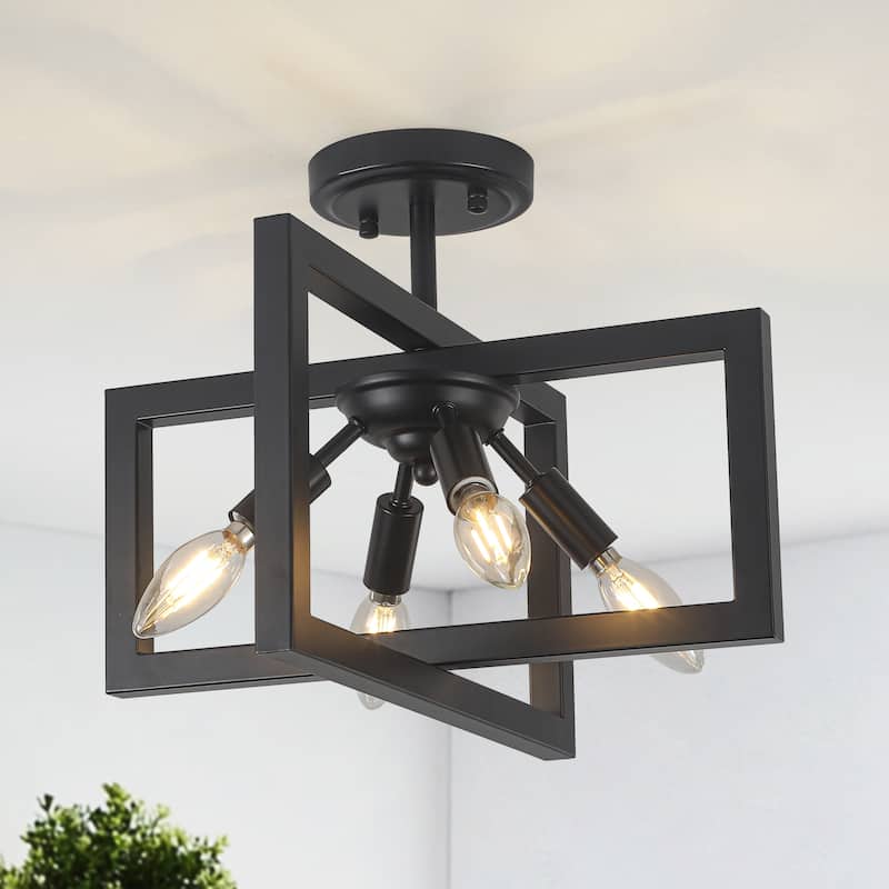 57.09-inch 56-light modern and stylish linear metal chandelier with crystal lampshades - Black