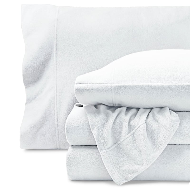Bare Home Polar Fleece Deep Pocket Sheet Set - Twin XL - White