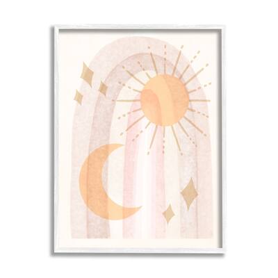 Stupell Delicate Pastel Astral Sun Moon Stars Pattern Framed Wall Art - Pink
