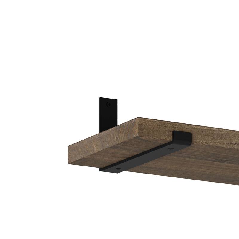 Wallniture Forte Wood Board 60" Long, 11.25'' Deep, 1.5" Thick, Wood Floating Shelf for Wall with Heavy Duty Metal Brackets, 1pc