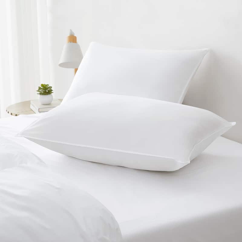 PrimaLoft ThermoPlume Down Alternative Medium Pillow for Back Sleepers by Dream Naturally - White