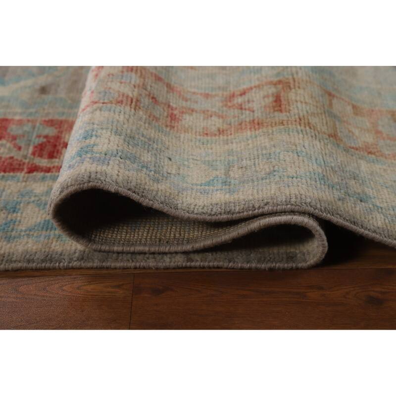 Vegetable Dye Oushak Turkish Rug Handmade Floral Wool Carpet - 8'2"x 10'2"