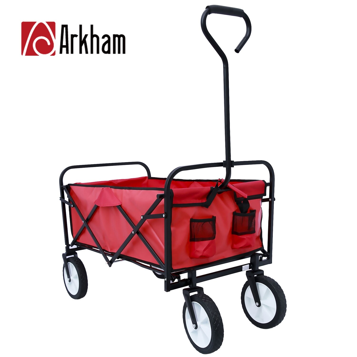 Details about   Collapsible Outdoor Utility Wagon Heavy Duty Portable Hand Cart W/ Drink Holder 