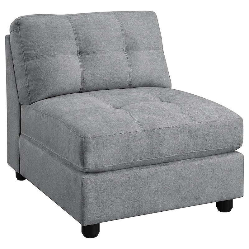 Claude Tufted Cushion Back Armless Chair Dove - Dove