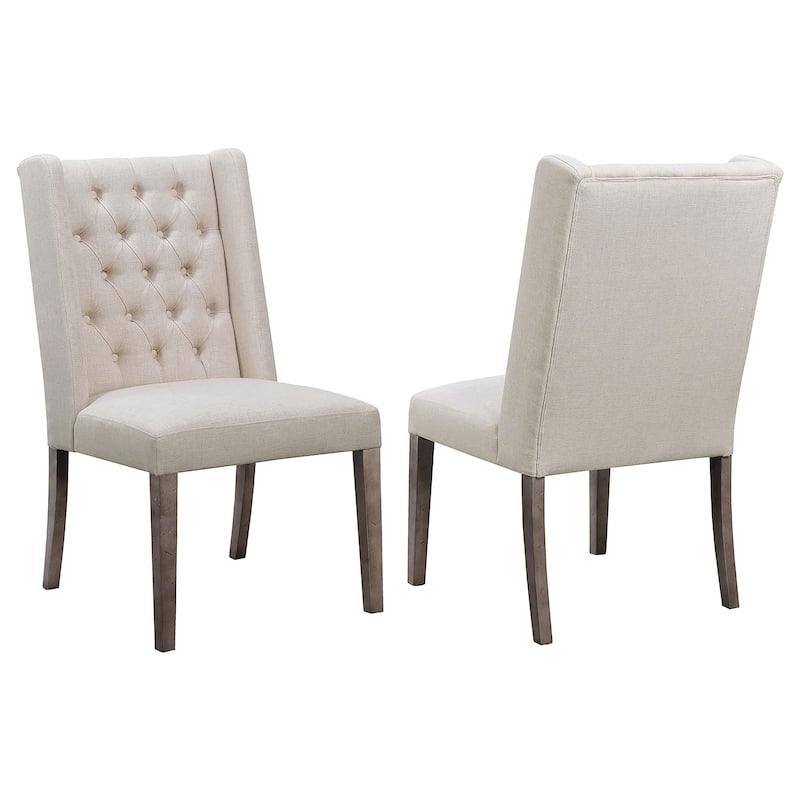 Bexley Beige Fabric Upholstered Dining Side Chair (Set of 2) - Set of 2 - Beige - Short