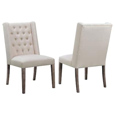 Bexley Beige Fabric Upholstered Dining Side Chair (Set of 2)