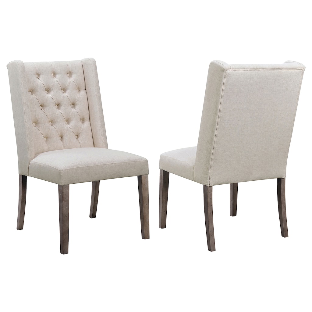 Bexley Beige Fabric Upholstered Dining Side Chair (Set of 2)