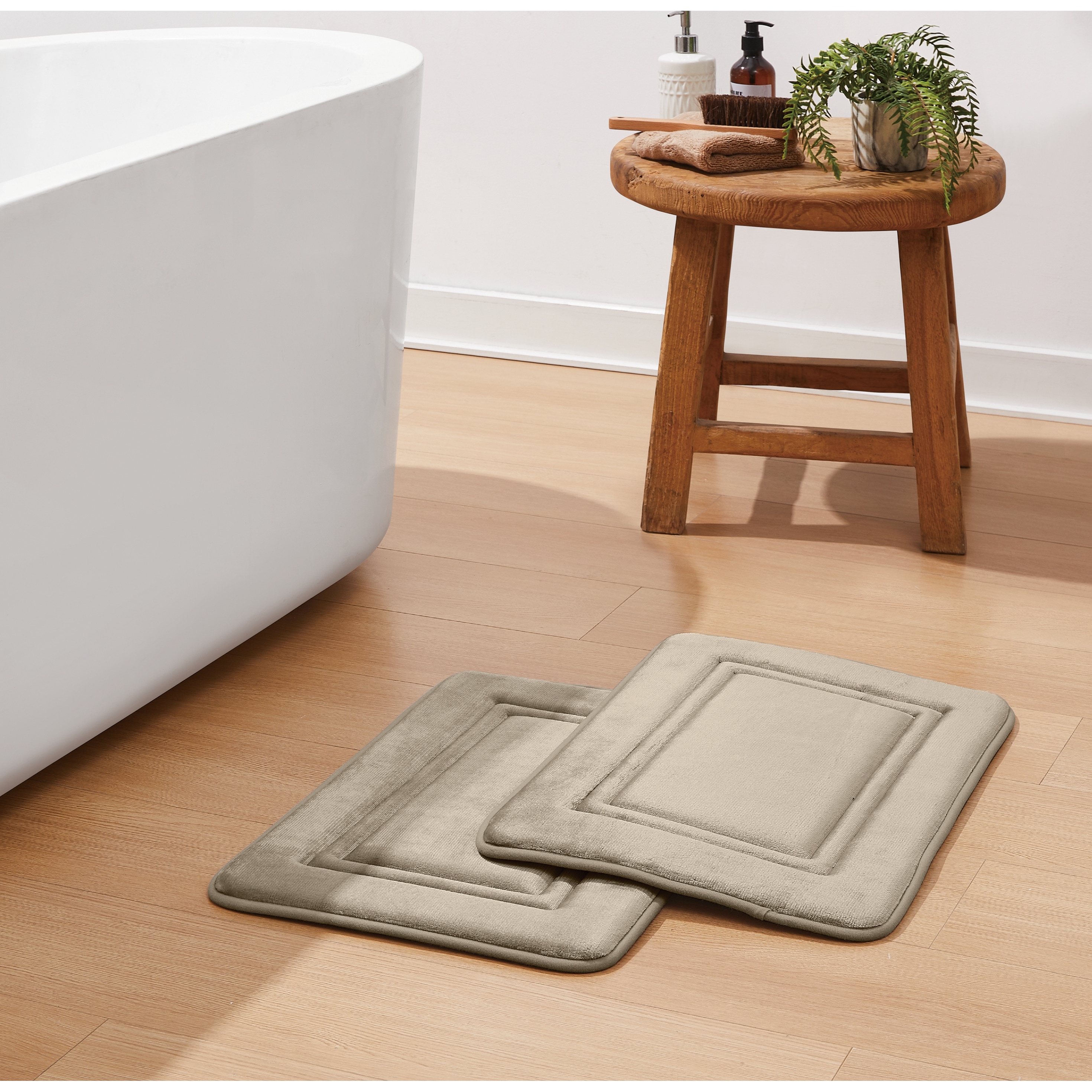Simply Essential™ Antimicrobial Memory Foam Set of 2 Bath Rug