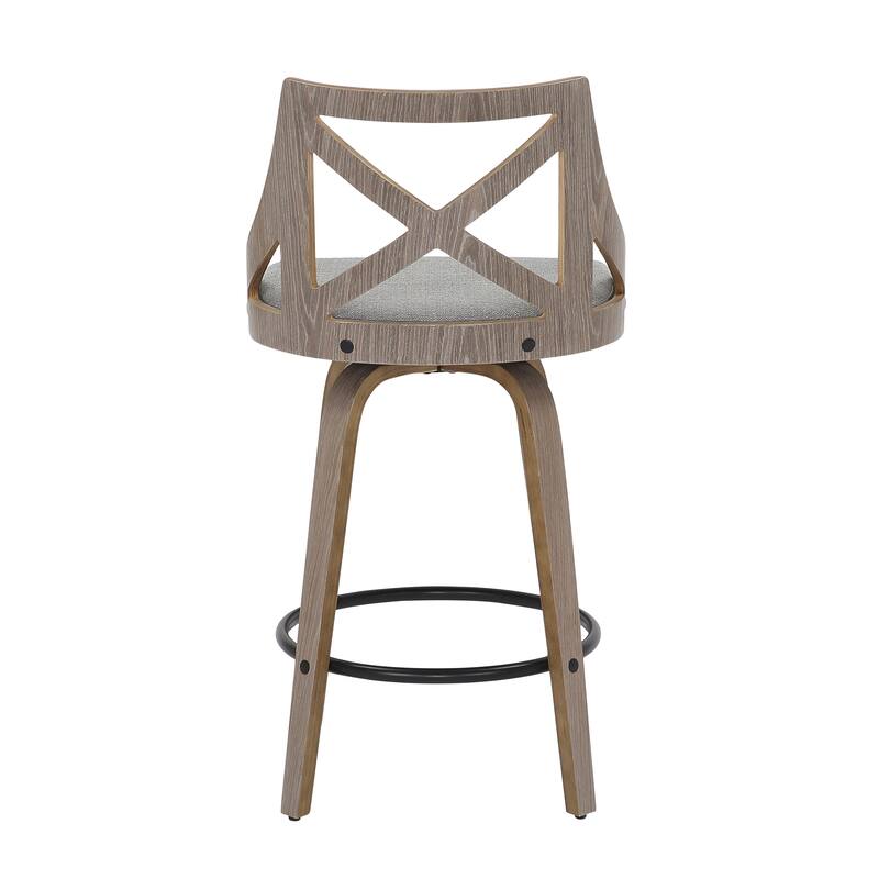 The Gray Barn Charlotte 26" Fixed-Height Counter Stool with Bent Wood Legs (Set of 2)