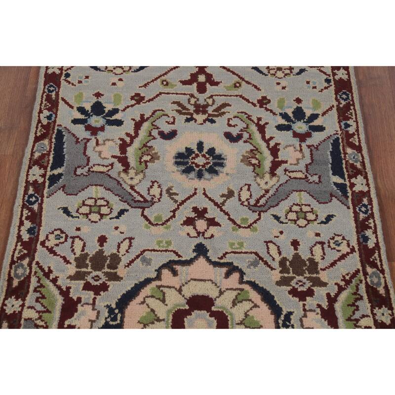 Oushak Indian Rug Hand-Knotted Wool Carpet - 2'11" x 5'0"
