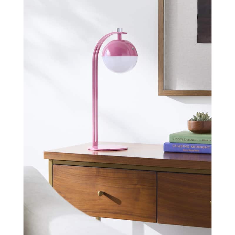 Livabliss Yuelin Traditional Accent Table Lamp - 17"H x 6"W x 6"D - Pink
