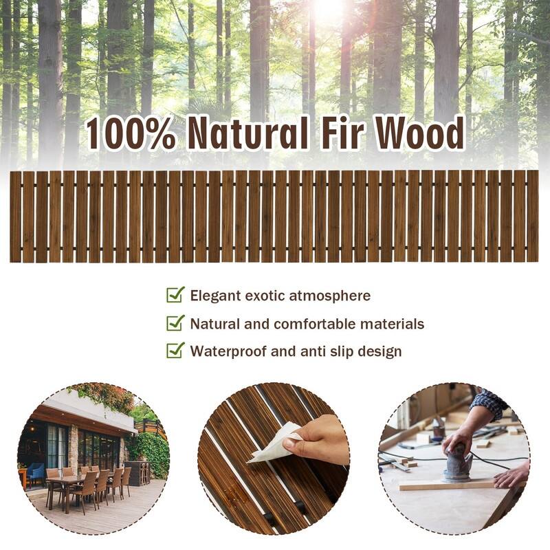 8FT Wooden Garden Pathway,Outdoor Roll Out Decorative Straight Walkway