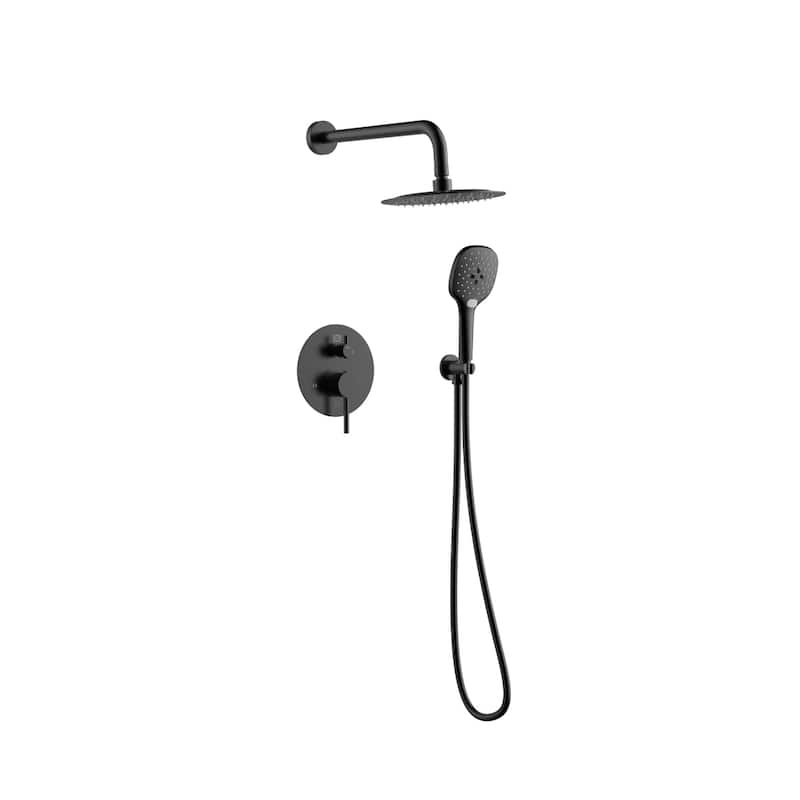Indigo Home Complete Shower Faucet System with Rough-in Valve - Matte Black