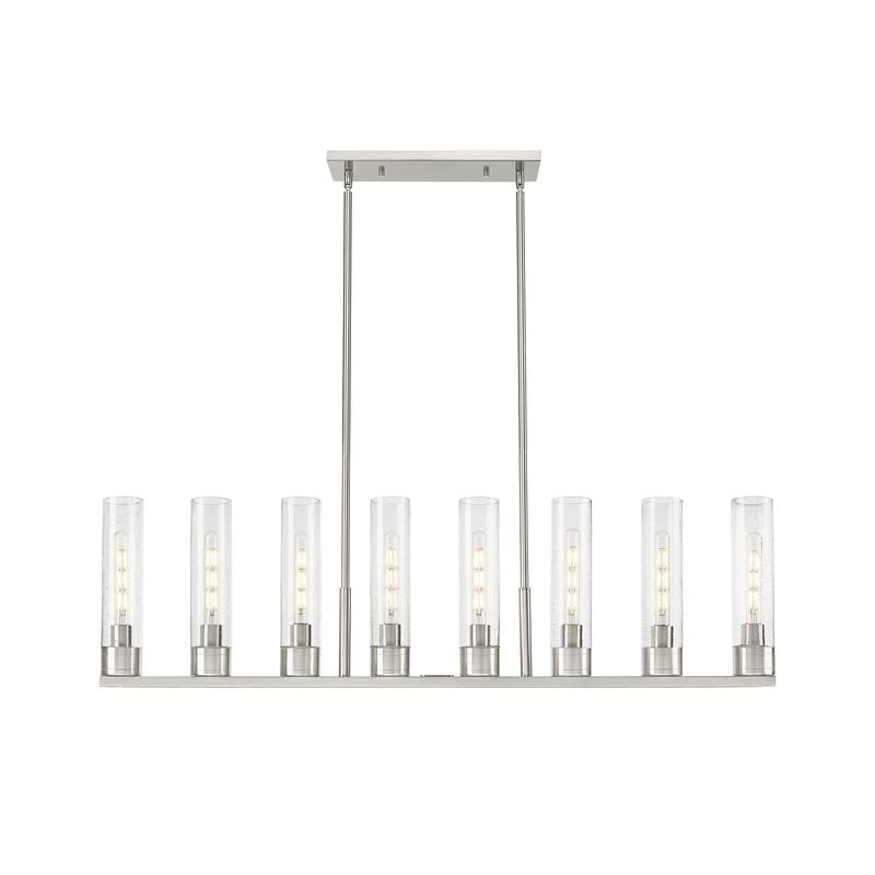 Innovations Lighting Downtown Urban - Boreas - 6 Light 48" Stem Hung Island Light with 11" Shades - Satin Nickel/Seedy