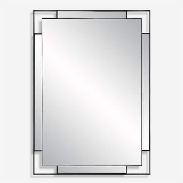slide 2 of 6, Uttermost Stellan Black Mirror - 27.75"W x 39.63"H x 1.13"D