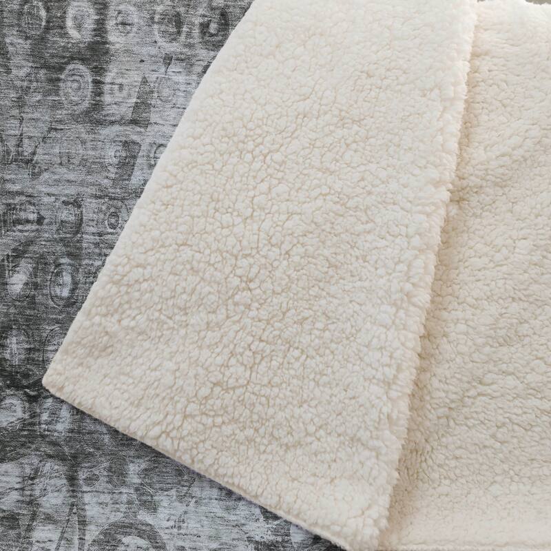 Premium Machine Washable Modern Prints Sherpa Throw Blanket