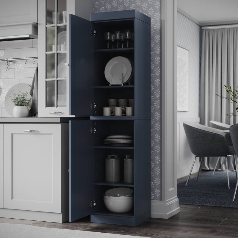 Palace Imports 100% Solid Wood Pantry Cabinet, Adjustable Shelves, 16.5" Wide, 71.5" Tall