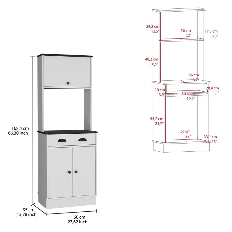Kitchen Pantry with Drawer and 2 Cabinets for Kitchen