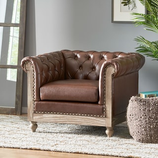 Castalia Chesterfield Tufted Club Chair by Christopher Knight Home - 39.00" L x 33.50" W x 28.00" H