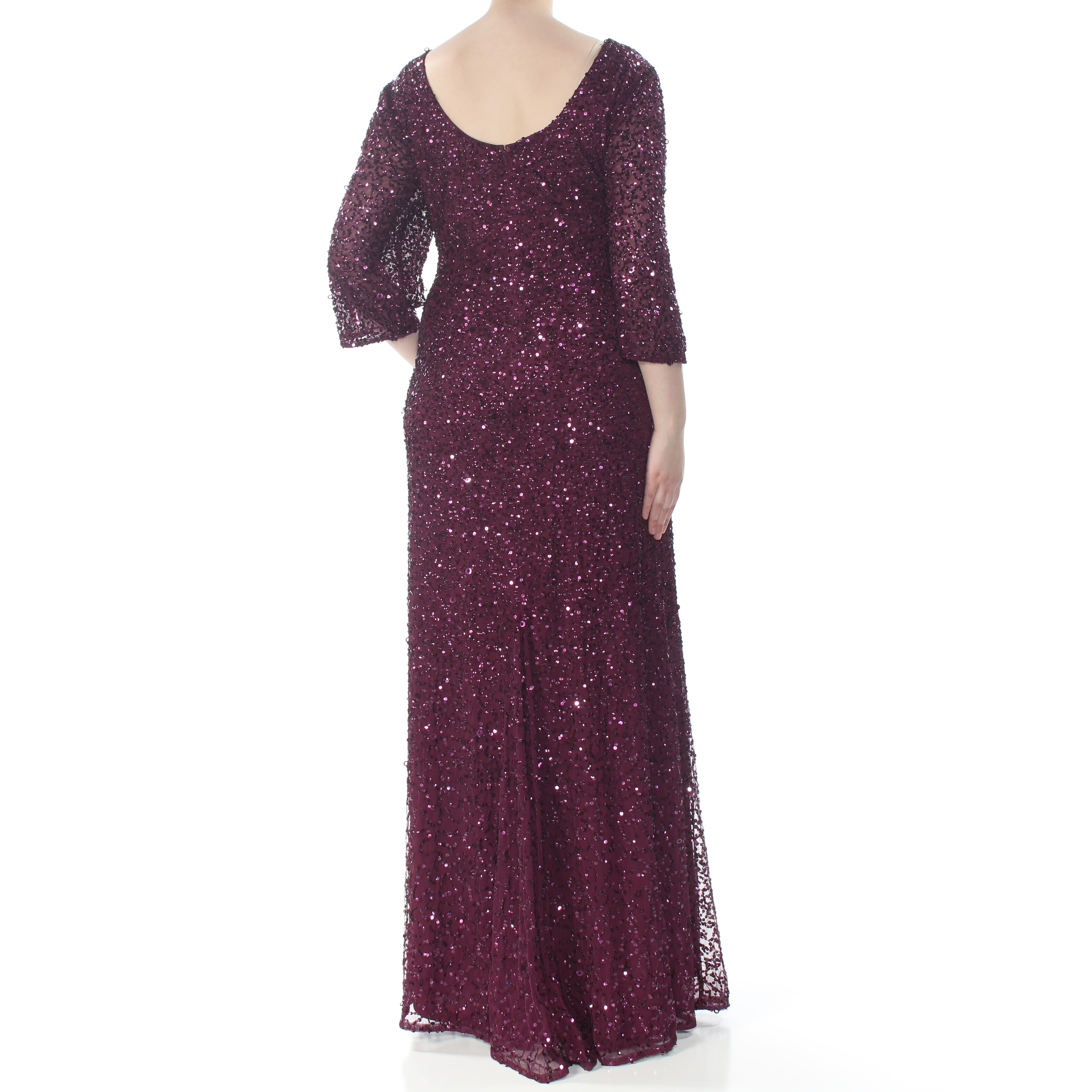 adrianna papell burgundy sequin dress