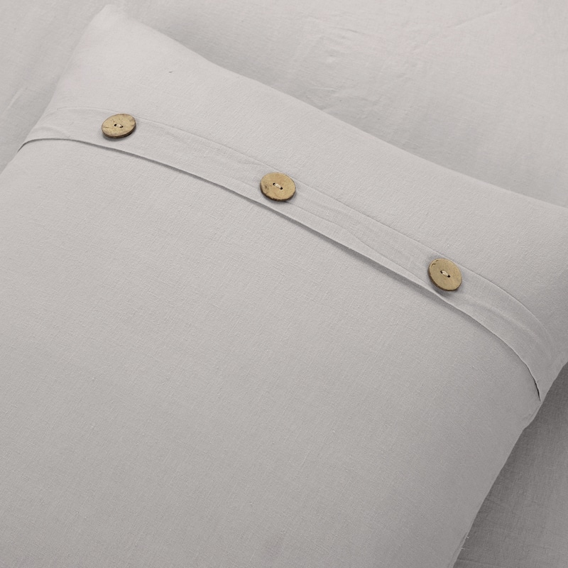 Lush Decor Belgian Flax Prewashed Linen Rich Cotton Blend Duvet Cover 3 Piece Set