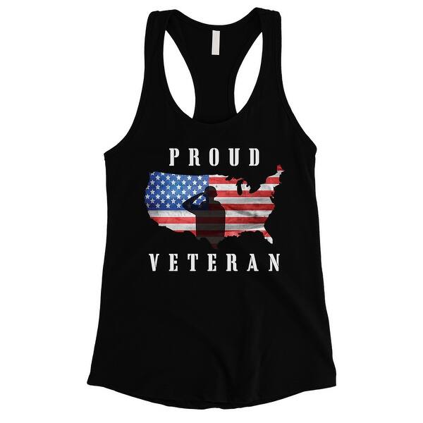 Shop Proud Veteran Womens Black Workout Gym Tank Top For 4th Of