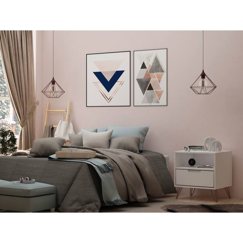 Carson Carrington Bandene Mid-century Modern 1-drawer Wood Nightstand - White