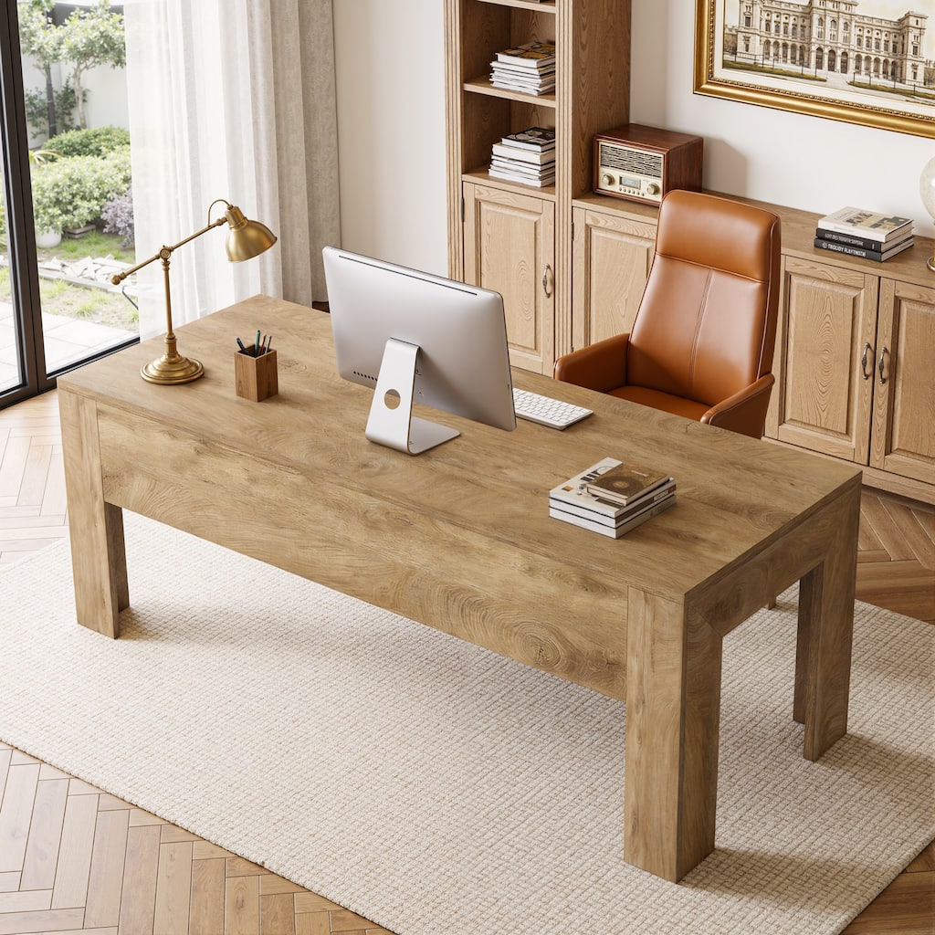 63-Inch Office Desk, Modern Executive Desk with Large Tabletop