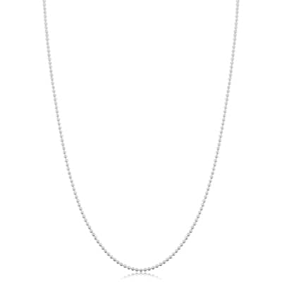 925 Sterling Silver 1.2 millimeter Polished Ball Chain Necklace for Women (18 - 30 inches)