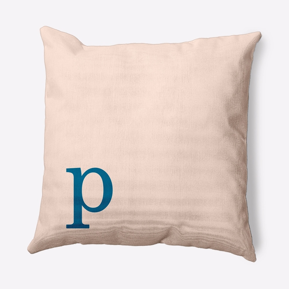 Modern Monogram Indoor/Outdoor Throw Pillow-P