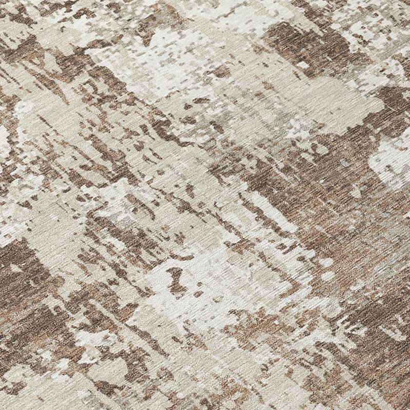 Machine Washable Indoor/ Outdoor Abstract Chantille Rug