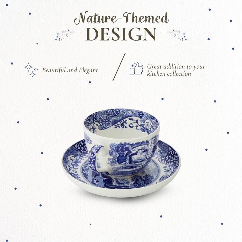 Spode Blue Italian Jumbo Cup and Saucer Set