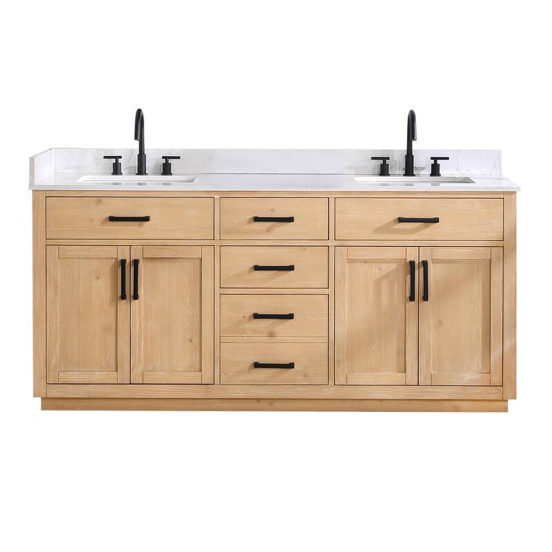 Altair Gavino Bath Vanity with Grain White Composite Stone Top, no Mirror